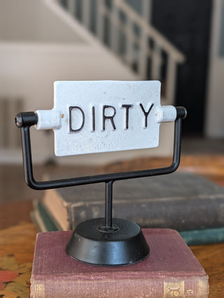 Sign Double Sided Clean Dirty Rotating Tabletop Dishwasher