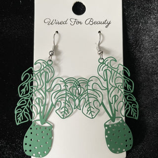 green plant earrings RSV