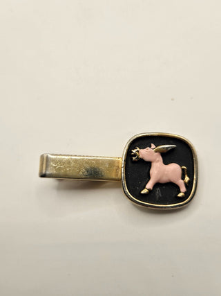 Vintage Hickok Cufflinks Tie Bar Pink Donkey RSV|111000