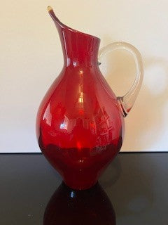 #2923 Red Glass Flare Pitcher