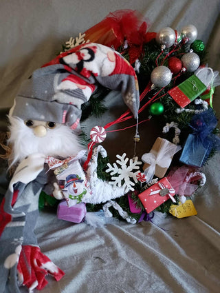 Gnome Santa light up wreath|123392
