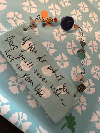 Ceramic Sign Beads, Work Msg MTS|118584