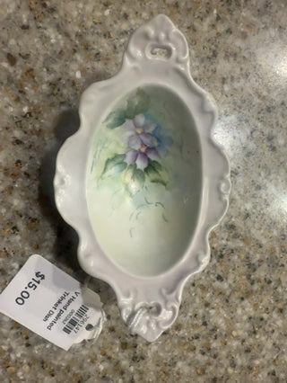 V Hand painted Trinket Dish