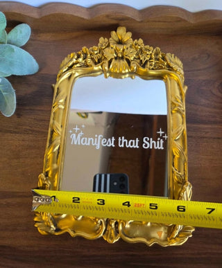 Unique Gold Vanity Mirror "Manifest" -RSV