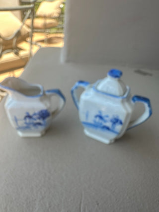 Mini Porcelain Windmill White Tea Set Creamer & Sugar Bowl RCD|79058
