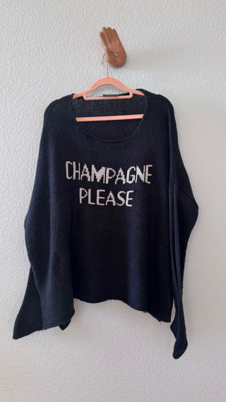 Champagne Please black sweater MTS|119709