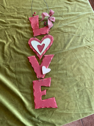 "Love" Wood and Metal Wall Hanging|49245