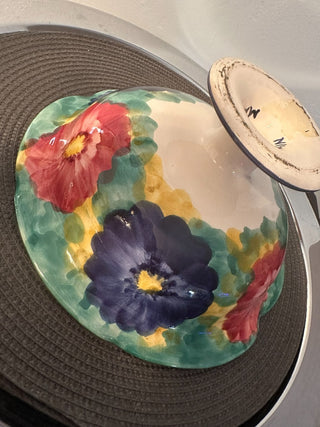 Fruit Bowl Ceramic Ped, Roses Spain MTS|102097