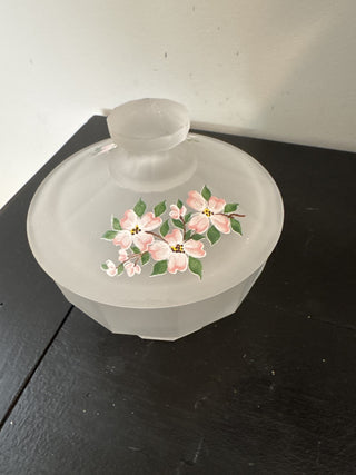 AJ - Satin Glass Pink Flower Dish MTS|79418