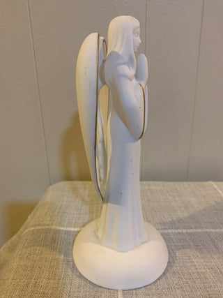 9" White/gold ceramic Angel|127016