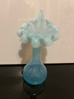 #1923 Art Glass Ruffle Opalescent Blue RSV|61573