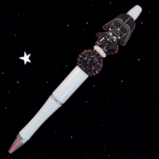 Beaded Refillable Pen White Dark Side RSV|67101