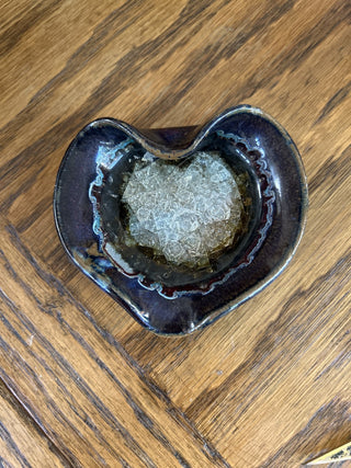 Trinket Dish, Brown Pottery with Fused Glass  MTS|96000