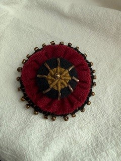 Handmade felt brooch w/beading