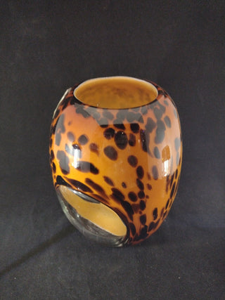 Vintage Art Glass Hand Blown Leopard Motif rcd|74009
