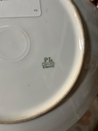 VINTAGE LIMOGE BLUE & WHITE  PLATE VICTORIAN LADY & SWAN NO CRACKS OR CHIPS MADE IN FRANCE (KJS) RCD