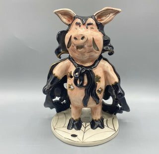 Blue Sky 2009 Vampire Dracula Pigola Pig Tealight or candle holder #63 VV MTS|107950