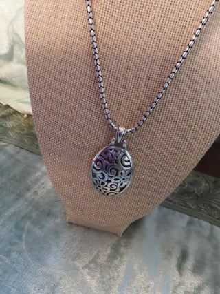 Silver tone necklace and earring set RCD|134454