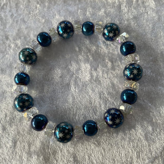 stretchy bracelet, blue starry beads RSV
