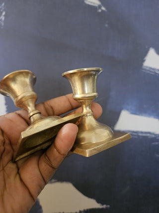 Vintage Mini Brass Candlesticks - Set of 2 (BRI) - MTS|114143