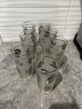 VTG Libby Silver Leaf Foliage Glasses (7) RSV|66521