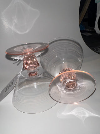 Rare Pink Fostoria Lyric Martini or Champagne Glass Set (2)-K|50542