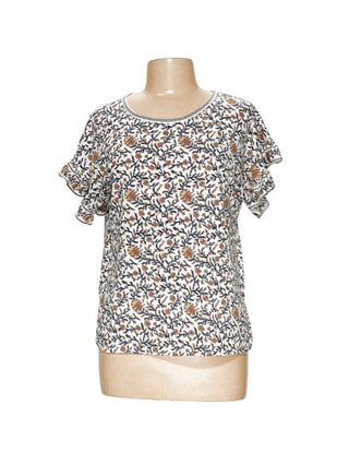 Max Studio Floral Blouse Size S White #63 VV MTS