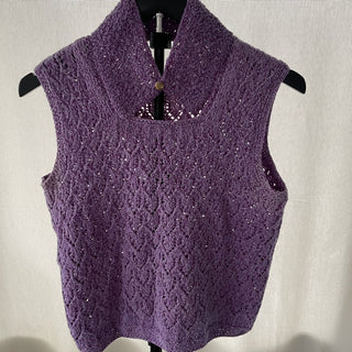 vtg 2-pc handmade purple sleeveless sweater RSV