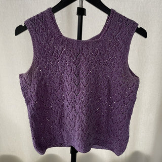 vtg 2-pc handmade purple sleeveless sweater RSV