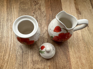 Maxcera Red Poppy Creamer & Sugar Bowl Set MTS