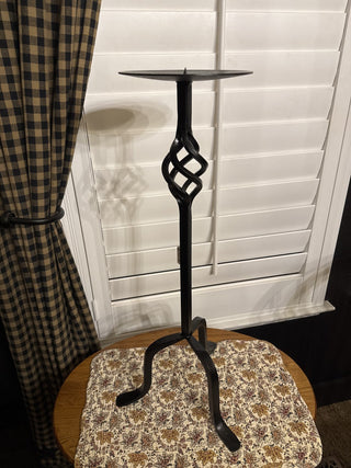 Black Metal 2 Foot Tall Candle Stick - RCD (Store pick up only)