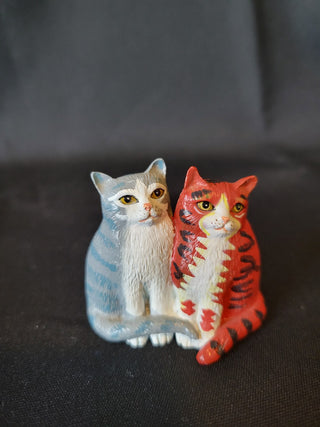 Vintage Dept 56 Pewter Classical Cats, Lucy & Ethel RCD|61413