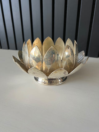 Vintage silver plate lotus bowl RSV|105382