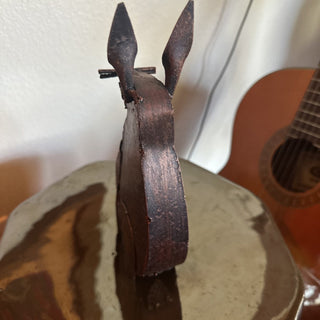 #62 VV Old Primitive Folk Art Rabbit Heavy Hand Forged Metal Rustic Art MTS
