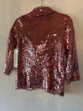 12F NWT Colleen Lopez Pink Sequin Blazer Size M MTS|66898