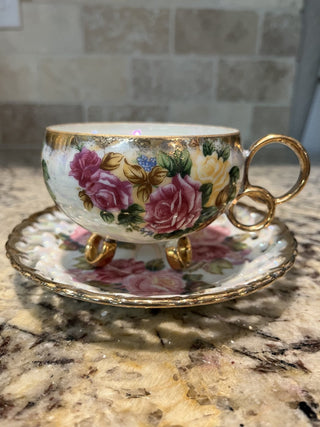 Vintage Royal Sealy Japan Iridescent Lustreware Tea Cup & Saucer RCD