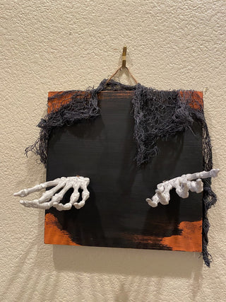 Whimsical skeleton hands dish holder wall decor RCD
