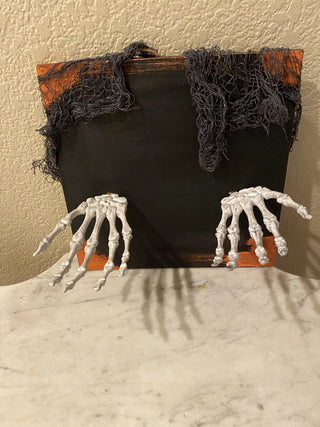 Whimsical skeleton hands dish holder wall decor RCD