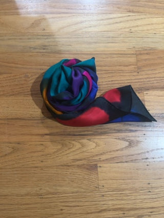 vtg rainbow silk scarf