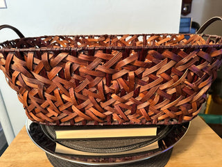 Basket Fray Weave Leather Handles MTS