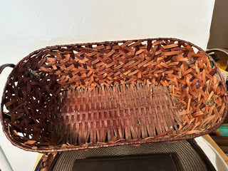 Basket Fray Weave Leather Handles MTS