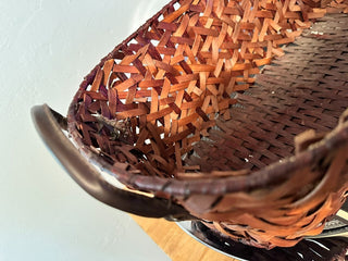 Basket Fray Weave Leather Handles MTS
