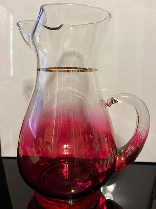 #1384 Cranberry Iridescent Pitcher