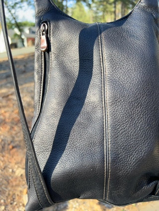 12F Le Donne Black Leather Backpack MTS