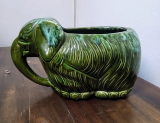 MW Vintage Ceramic Green Elephant Planter MTS|92750