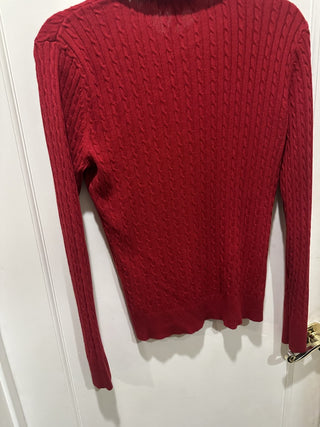 Ralph Lauren Large Red Cashmere Long sleeve, Silk V-Neck collared #63 VV MTS|135843