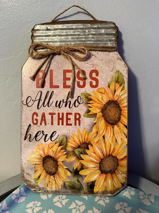 Wall Art Mason Jar Bless All MTS|115252