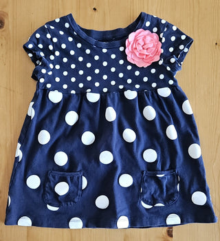 B&W Polkadot Dress, sz 4T, Carters, 100% cotton, RSV|119067