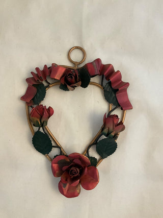 Vintage metal Rose bud wall decor
