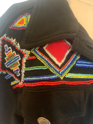 Cedars black beaded southwestern jacket sz m MTS